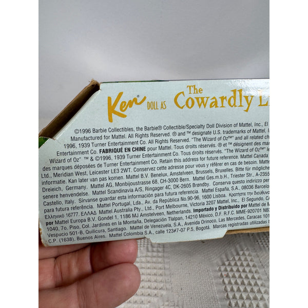 Ken Hollywood Legends Collection Cowardly Lion Wizard Of Oz Special Edition NIB