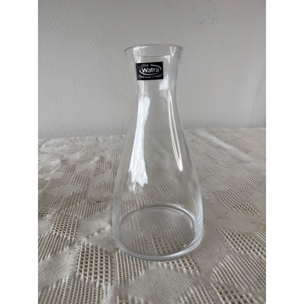 Hand Blown Watra Glass Carafe Made Poland by Alicja Glass Clear Tapered Design