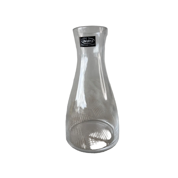 Hand Blown Watra Glass Carafe Made Poland by Alicja Glass Clear Tapered Design