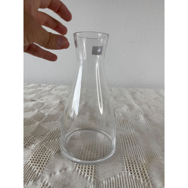Hand Blown Watra Glass Carafe Made Poland by Alicja Glass Clear Tapered Design