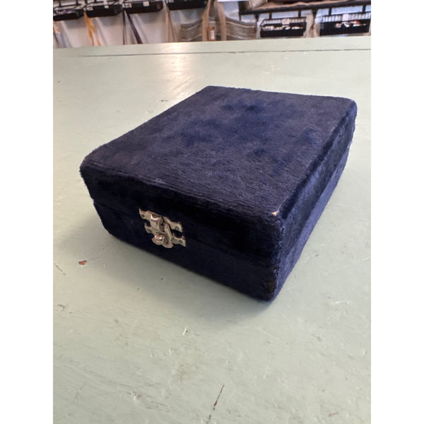 Vintage Silver Plated Salt and Pepper Shakers with Velvet Storage Box