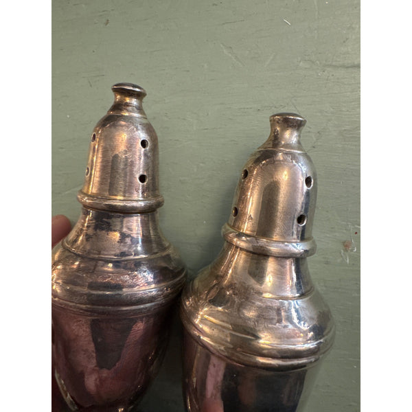 Vintage Silver Plated Salt and Pepper Shakers with Velvet Storage Box