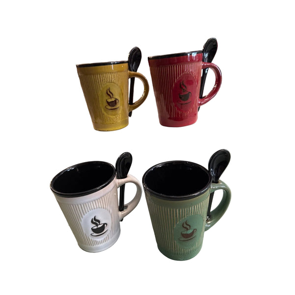 4 Piece Ceramic Coffee Mug Set