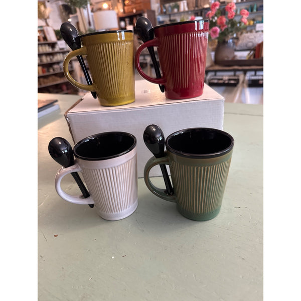 4 Piece Ceramic Coffee Mug Set
