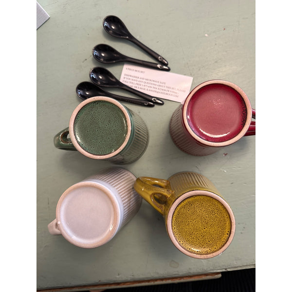 4 Piece Ceramic Coffee Mug Set
