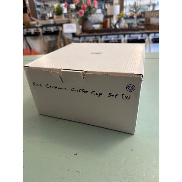 4 Piece Ceramic Coffee Mug Set
