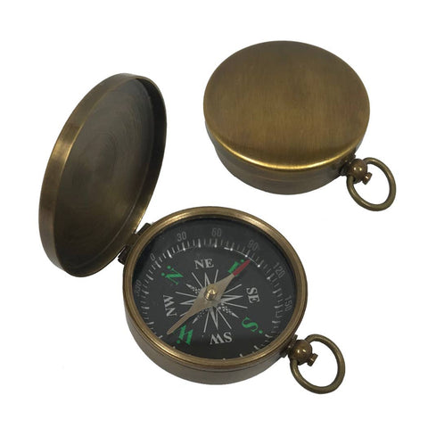 1-3/4" Brass Antiqued Compass