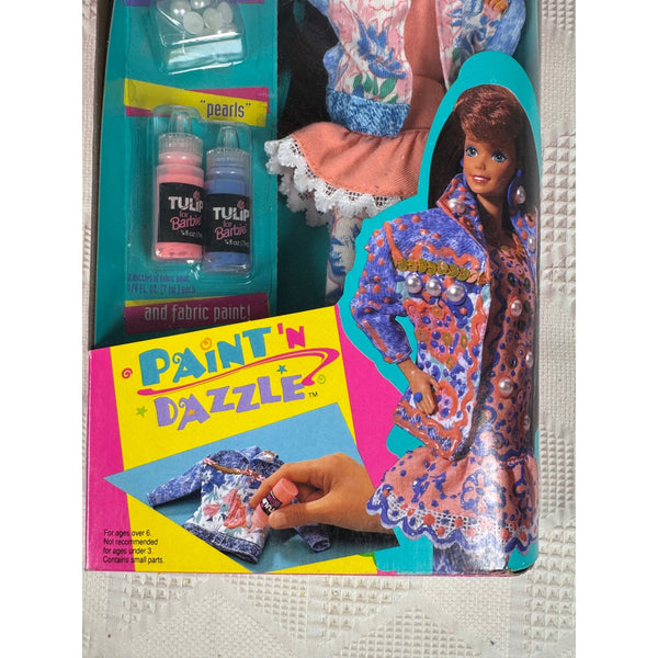 Barbie Paint N Dazzle Doll w Sequins Pearls Fabric Paints 1993 Mattel 11260 NIB