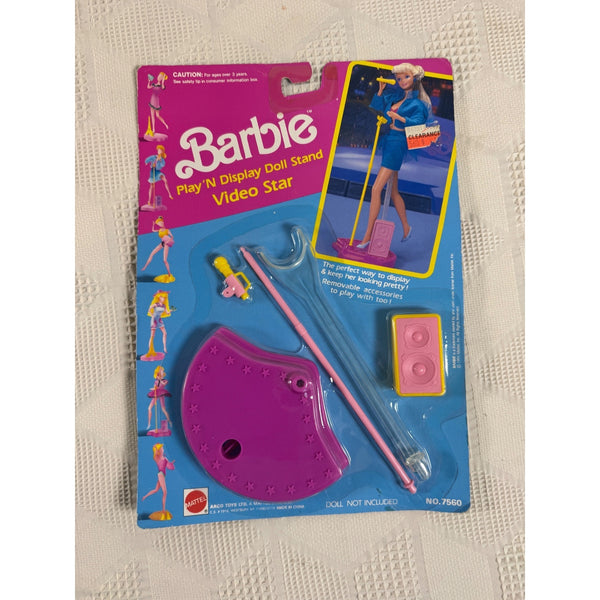 Barbie Play N Display Doll Stand Video Star 1991 Mattel 7560 NIB