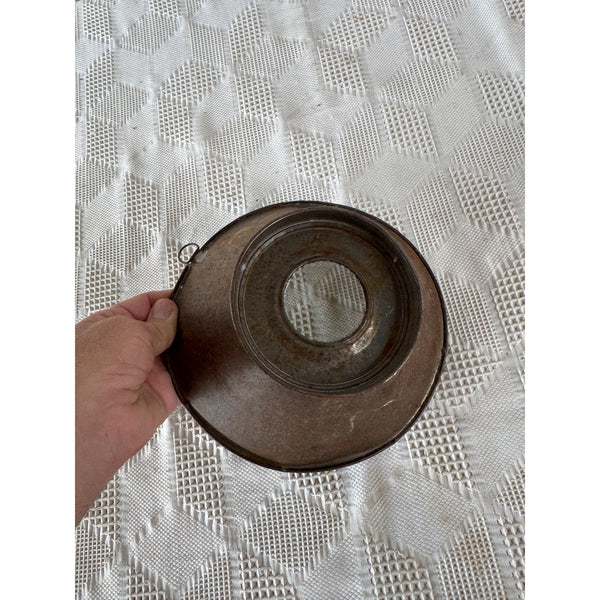 Primitive Antique Metal Milk Strainer w Mesh Screen Rustic Dairy Farmhouse Decor