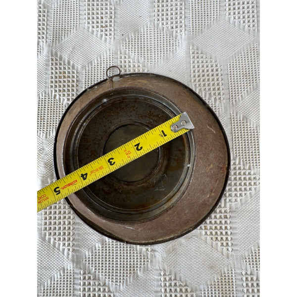 Primitive Antique Metal Milk Strainer w Mesh Screen Rustic Dairy Farmhouse Decor