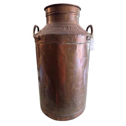 RARE Antique 1800s Solid Copper Large Milk Jug With Lid Primitive Farmhouse Decor