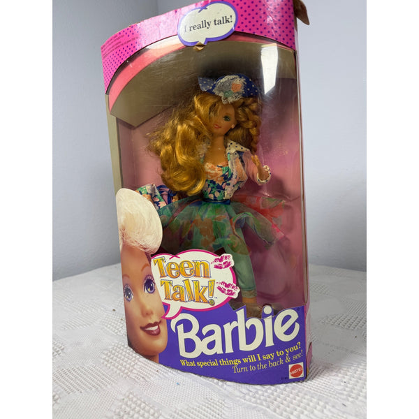 Teen Talk Barbie Doll 1991 Mattel Vintage Blonde Floral Outfit 5745 NIB