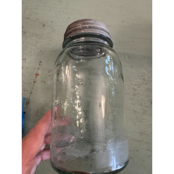 Mission Bell Mason Jar Clear Glass With Lid By W I Latchford Los Angeles Vintage