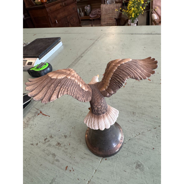 Gorham Club Limited Edition Silver Plate Club Bell w Ceramic Eagle Figurine