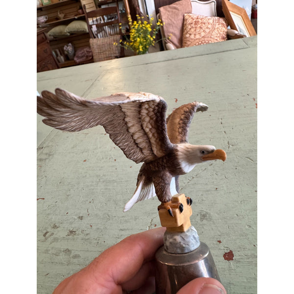 Gorham Club Limited Edition Silver Plate Club Bell w Ceramic Eagle Figurine