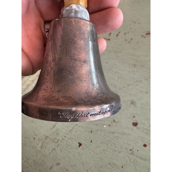 Gorham Club Limited Edition Silver Plate Club Bell w Ceramic Eagle Figurine