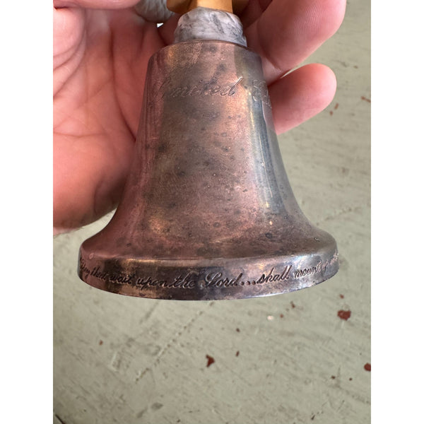 Gorham Club Limited Edition Silver Plate Club Bell w Ceramic Eagle Figurine