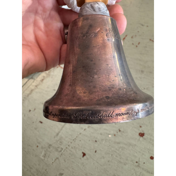Gorham Club Limited Edition Silver Plate Club Bell w Ceramic Eagle Figurine