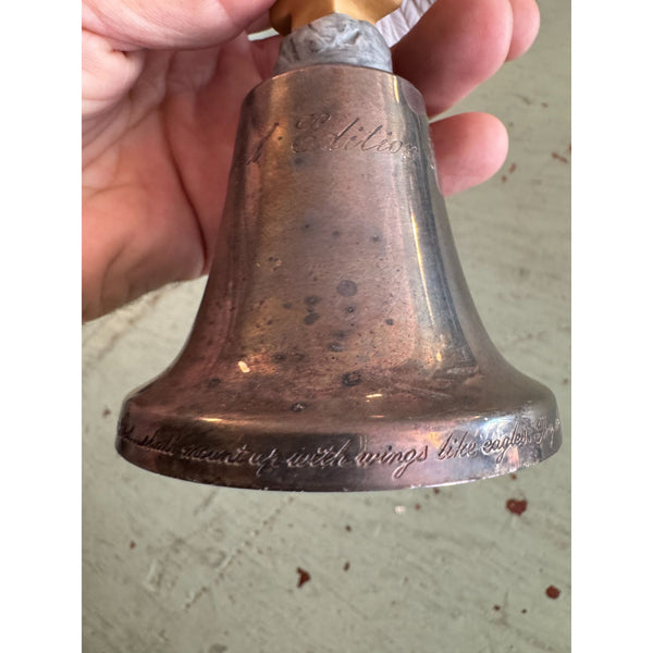 Gorham Club Limited Edition Silver Plate Club Bell w Ceramic Eagle Figurine