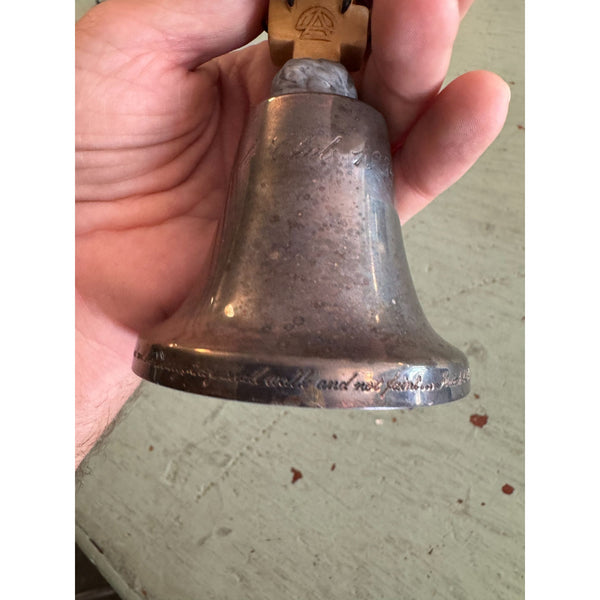 Gorham Club Limited Edition Silver Plate Club Bell w Ceramic Eagle Figurine