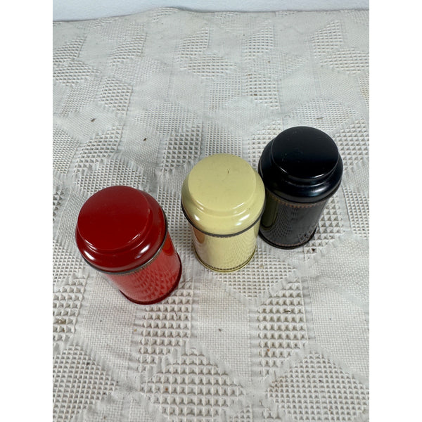 Jacksons Of Piccadilly Tea Tin Set Of 3 Metal Containers Red Yellow Black Tins