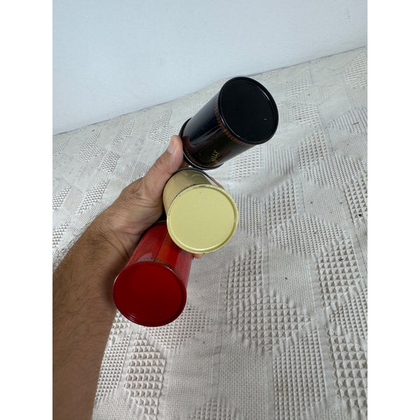 Jacksons Of Piccadilly Tea Tin Set Of 3 Metal Containers Red Yellow Black Tins