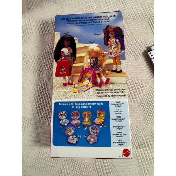 Polly Pocket Whitney Doll w Mini Playground Backpack 1994 Mattel 12983 NIB