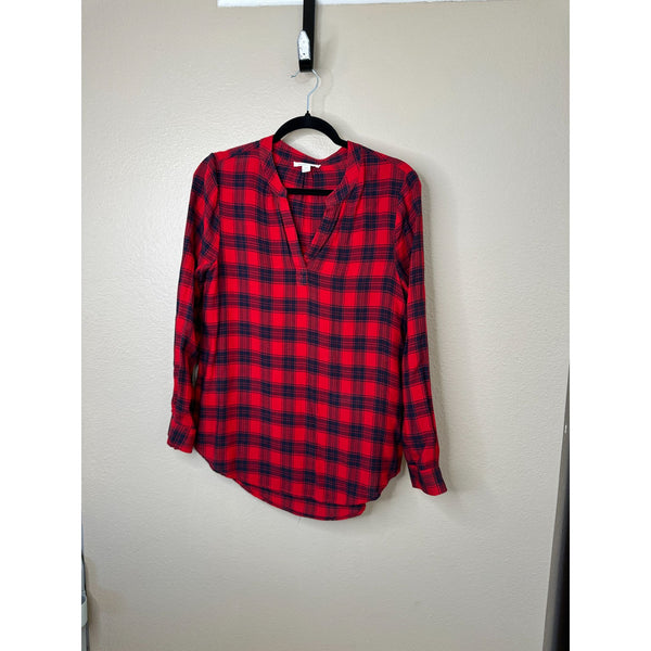 Beach Lunch Lounge Womens Plaid Blouse