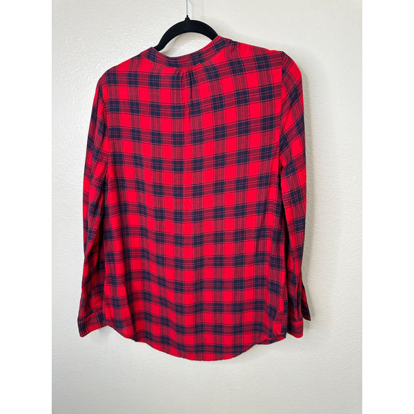 Beach Lunch Lounge Womens Plaid Blouse