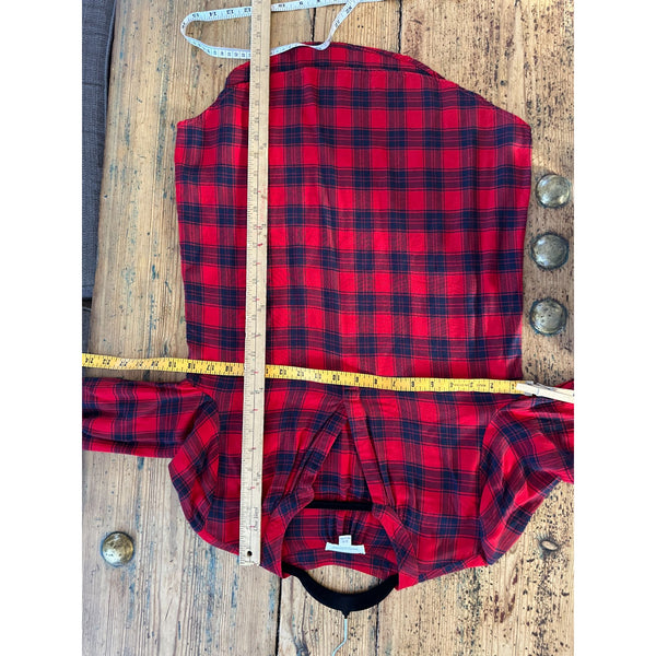 Beach Lunch Lounge Womens Plaid Blouse