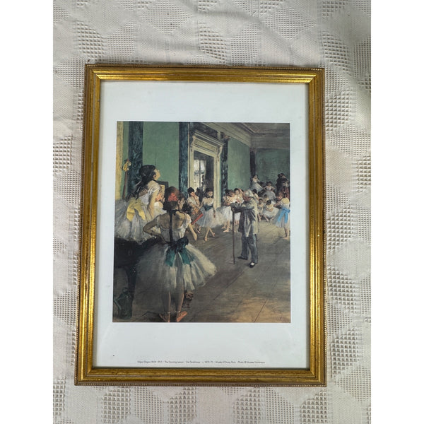 Edgar Degas The Dancing Lesson Framed Wall Art Print In Gold Frame Vintage