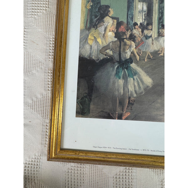 Edgar Degas The Dancing Lesson Framed Wall Art Print In Gold Frame Vintage