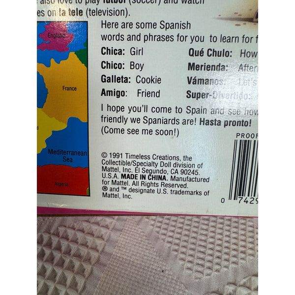 Spanish Barbie Dolls Of The World Collection 1991 Special Edition 4963 NIB