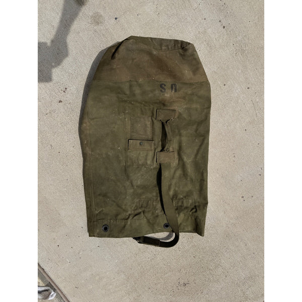 Vintage Military Olive Canvas Rucksack Duffel Bag DSA Defense Supply Agency