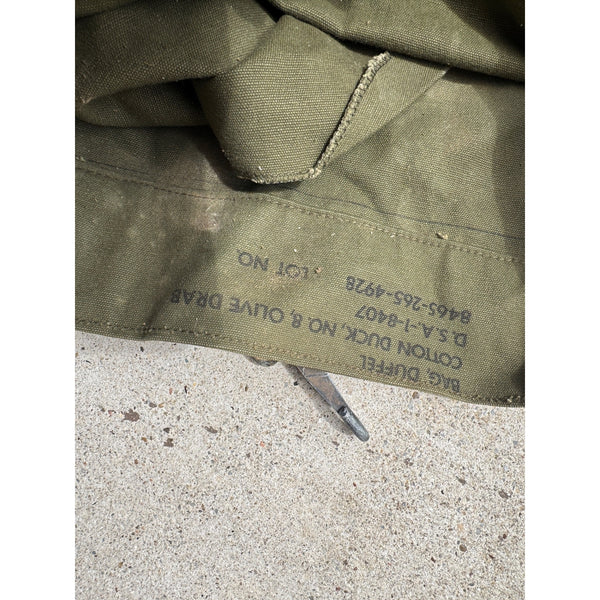 Vintage Military Olive Canvas Rucksack Duffel Bag DSA Defense Supply Agency