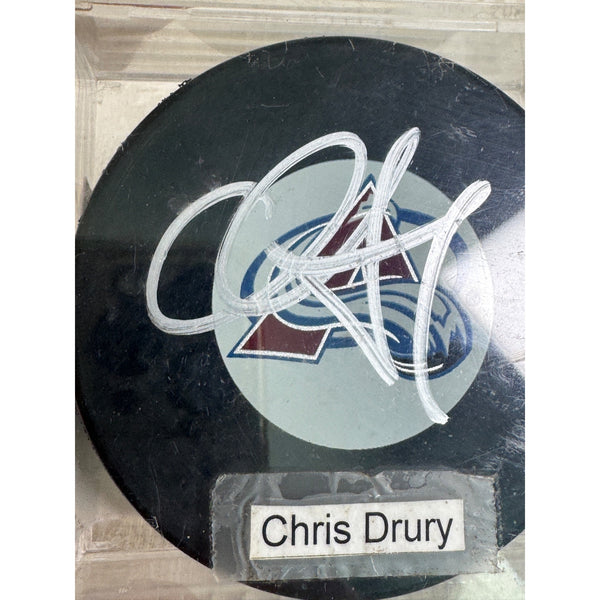 Chris Drury Autographed Colorado Avalanche Hockey Puck Certificate Authenticity