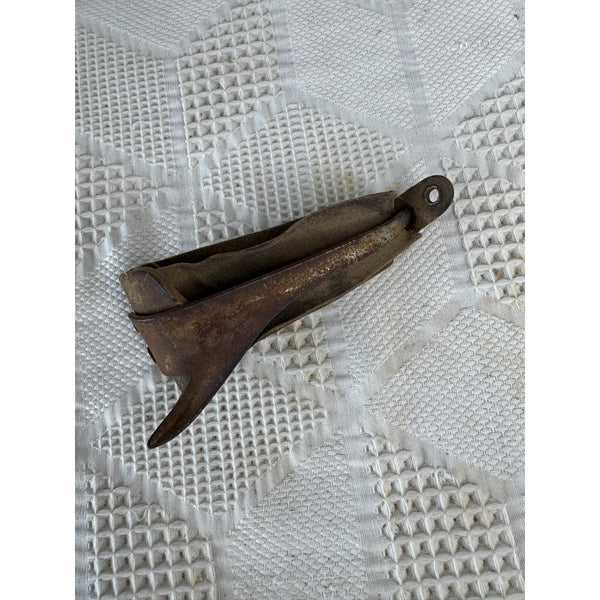 Antique Leather and Metal Corn Husker Shucker With Rustic Patina