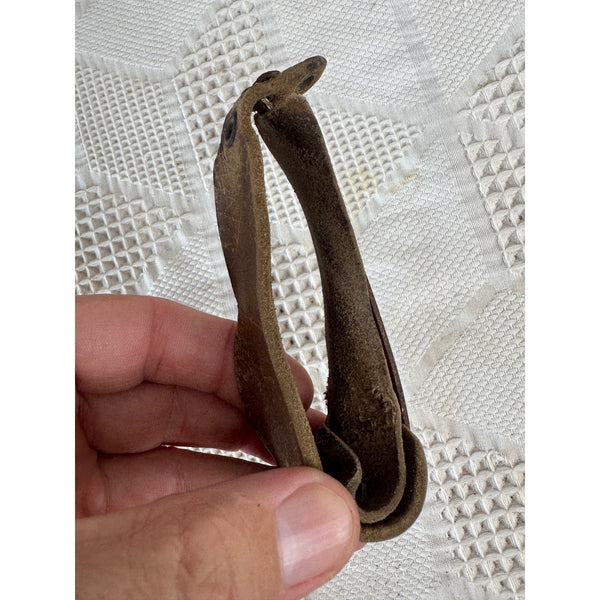 Antique Leather and Metal Corn Husker Shucker With Rustic Patina