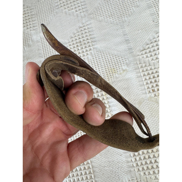 Antique Leather and Metal Corn Husker Shucker With Rustic Patina