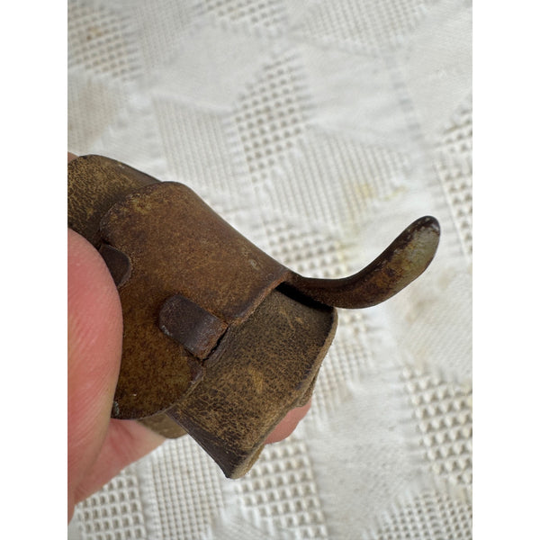 Antique Leather and Metal Corn Husker Shucker With Rustic Patina