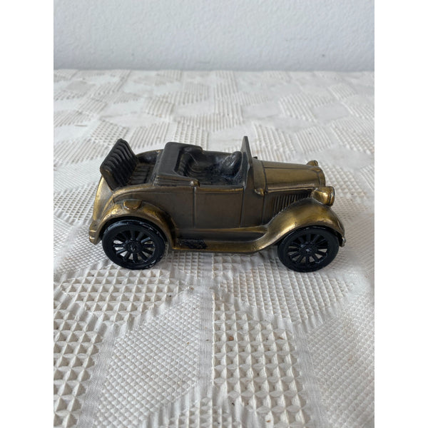 Vintage 1974 Banthrico Brass Tone Car Bank Model 1929 Convertible Collectible
