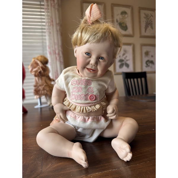 Cute as a Button Porcelain Baby Doll by Ashton Drake