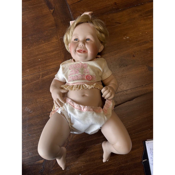 Cute as a Button Porcelain Baby Doll by Ashton Drake