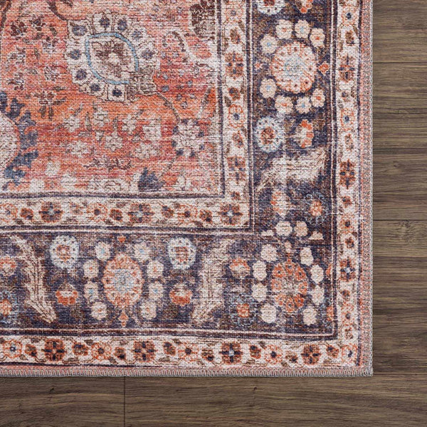 Ganyangan Red Washable Rug corner