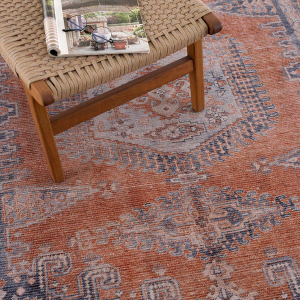 Taber Burnt Orange Washable Rug casual living