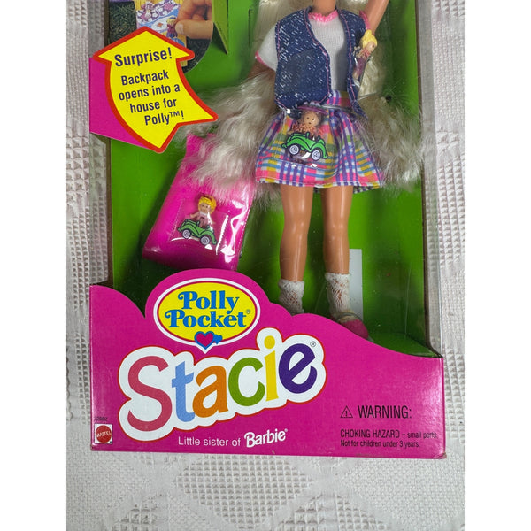 Stacie Doll 3 Mini Polly Pocket Dolls and Backpack 1994 Barbie Sister 12982 NIB