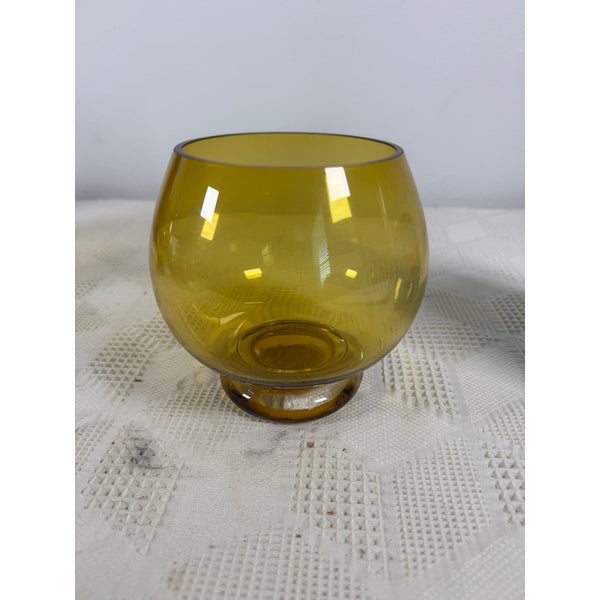 Kresno Amber Glass Bowl From Crate & Barrel Modern Decorative Accent Made Poland (gently used)