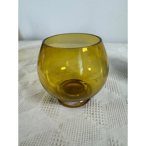 Kresno Amber Glass Bowl From Crate & Barrel Modern Decorative Accent Made Poland (gently used)