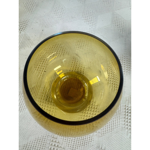 Kresno Amber Glass Bowl From Crate & Barrel Modern Decorative Accent Made Poland (gently used)
